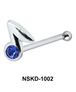 Note Design Silver Bone Nose Stud NSKD-1002